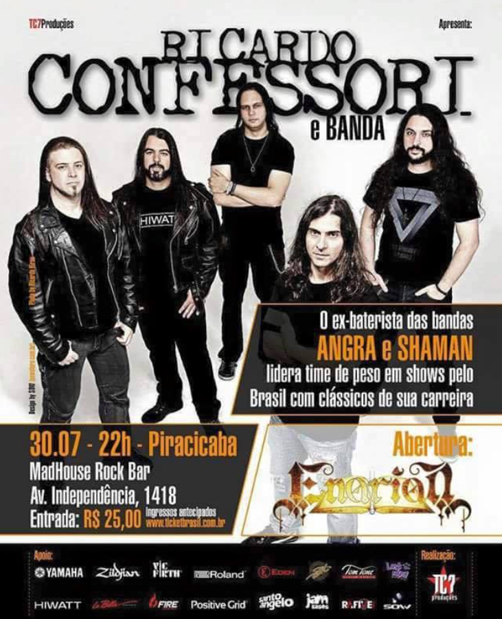 Arte do show da Enorion abrindo para Ricardo Confessori Band em Piracicaba